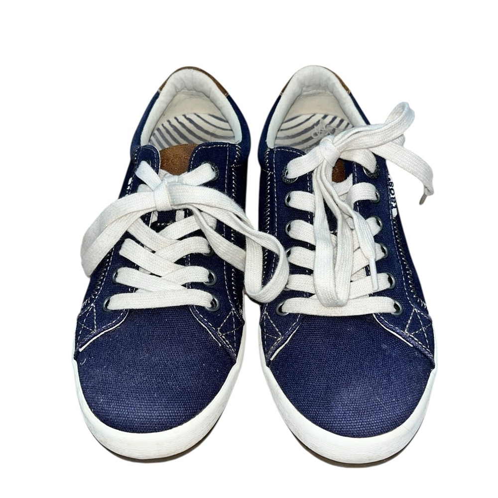 Taos Star Burst Women’s Navy Blue Lace Up Canvas Sneaker Sz 7.5 - Picture 2 of 6